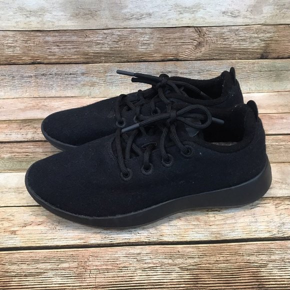 Allbirds Mens Size 9 Wool Runner Mizzles Natural Black Sneakers With Black Sole - Picture 2 of 7